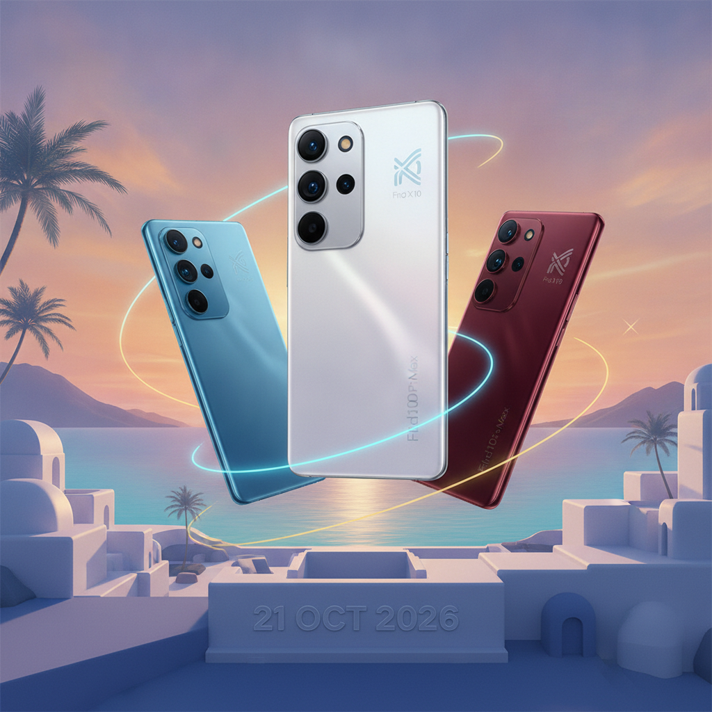Oppo Find X10 smartphone showing camera module with Hasselblad branding on a presentation stand