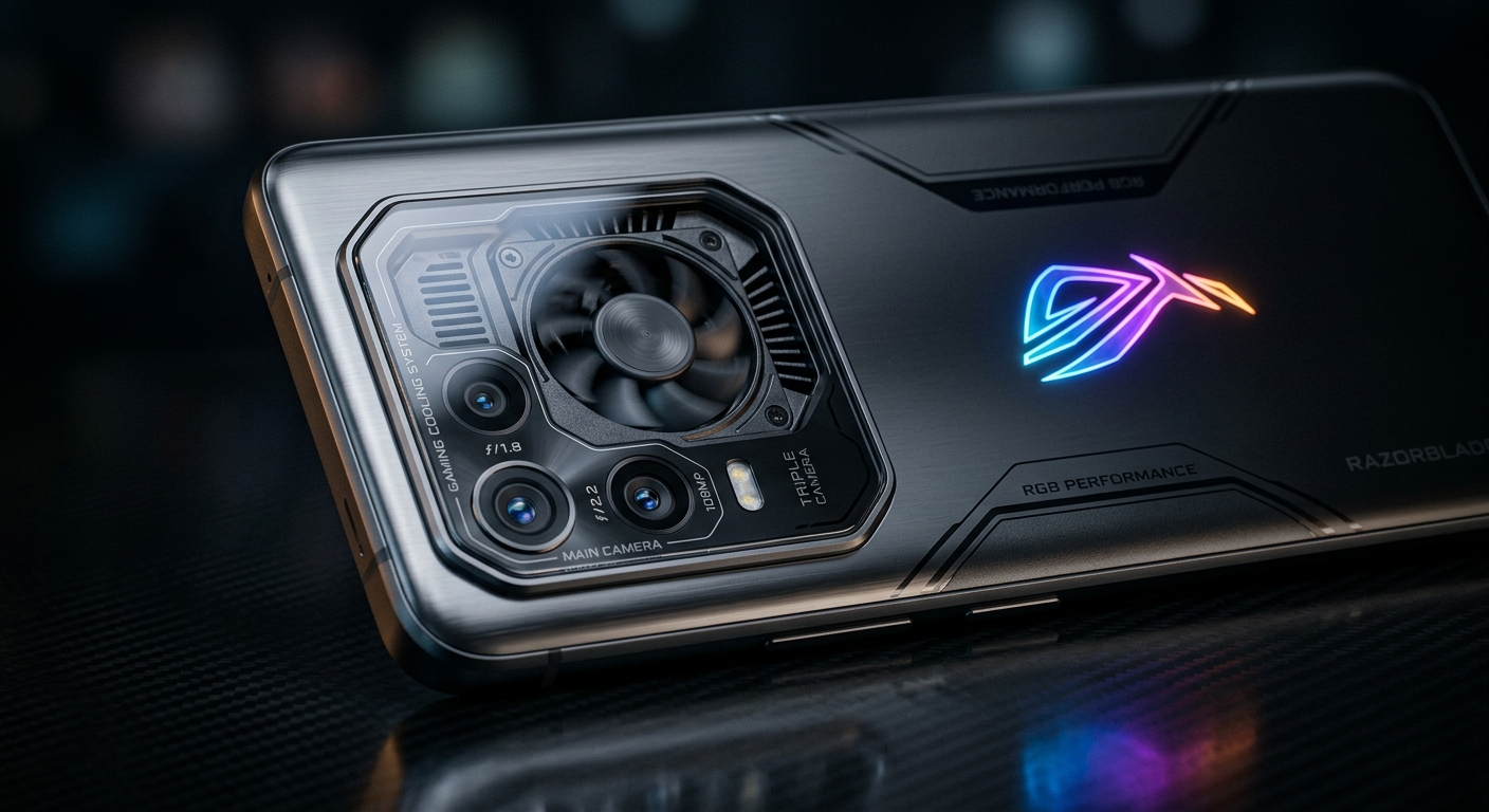 Honor Win 2 gaming phone showing rear active cooling fan and RGB lighting